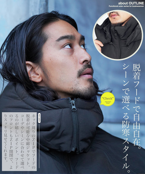 フード脱着中綿ジャケット